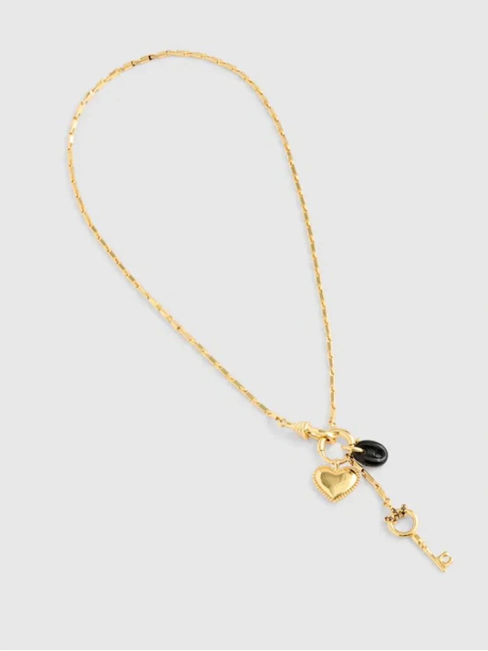 NWT Madewell Bar Watch Chain Charm Necklace Antique Gold NZ154 - Picture 2 of 7